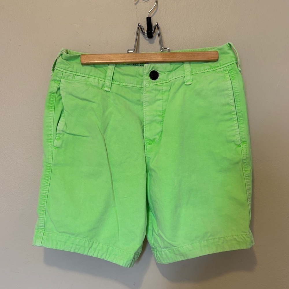 Abercrombie & Fitch Neon Green Women's Bermuda Shorts